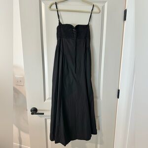 Black Drop Waist Midi Dress